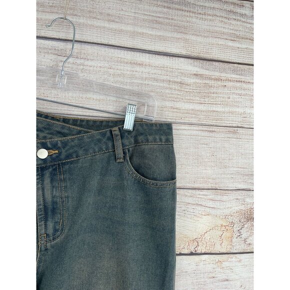 Cider Sand Washed Wide Leg Denim Jeans Women's Size XL Blue Sand Washed NEW - Picture 7 of 15
